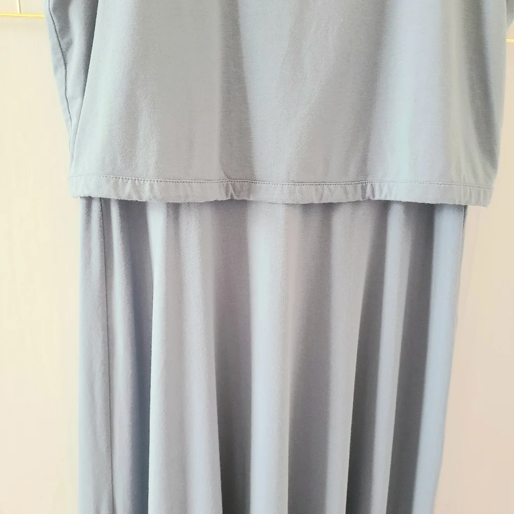 Cuyana Asymmetrical Blue Overlay Dress - Picture 7 of 12